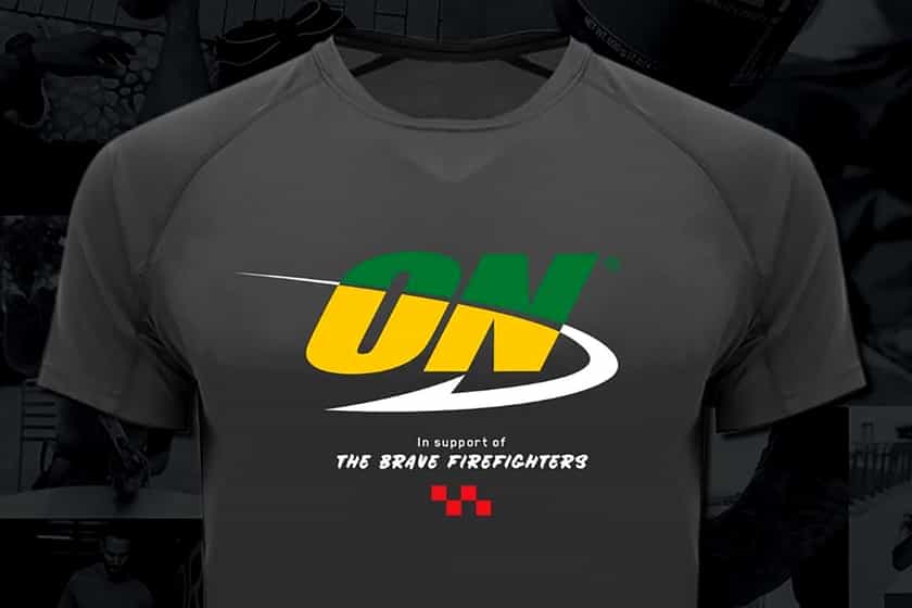 optimum nutrition australia firefighters tee