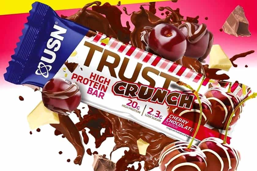 usn cherry chocolate trust crunch protein bar