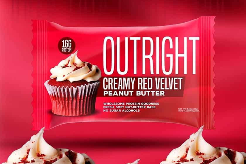 creamy red velvet peanut butter outright protein bar