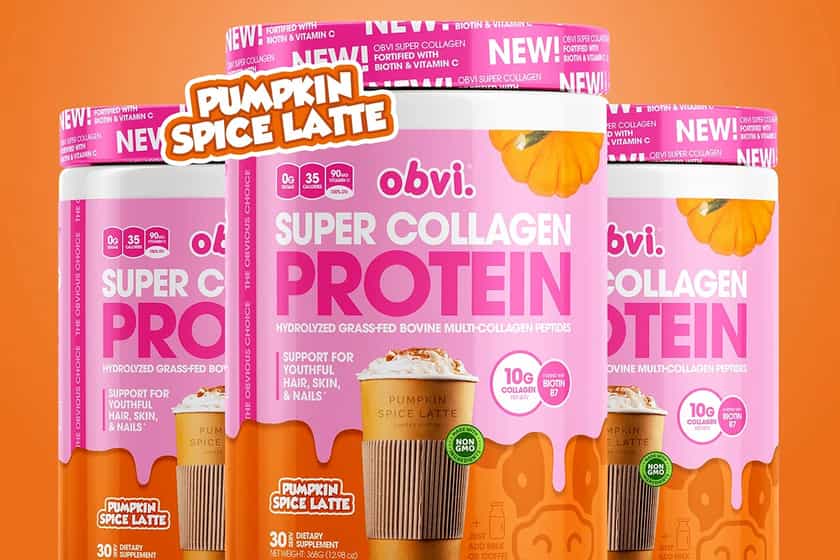 obvi pumpkin spice latte super collagen protein