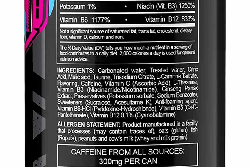 usn electric blue qhush energy drink