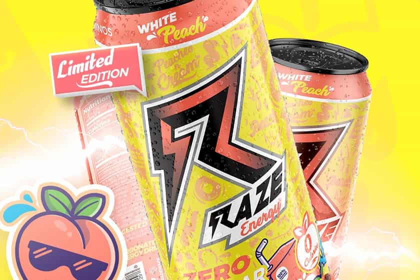 White Peach Raze Energy Drink 1