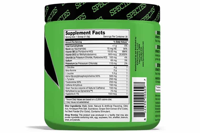 Species Nutrition Stimulyze Label