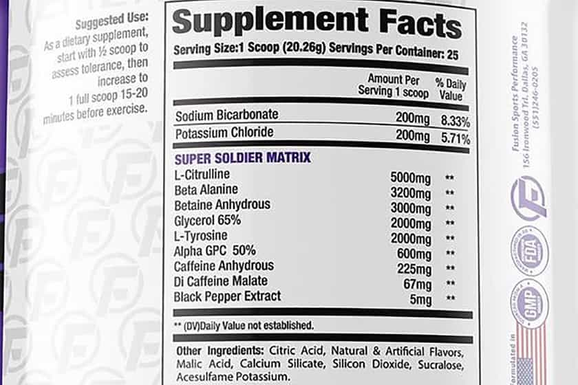 Fusion Sports Performance Super Soldier V2 Label