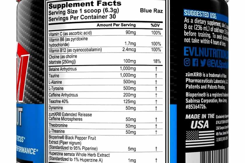 Evl Rpm Pre Workout Label