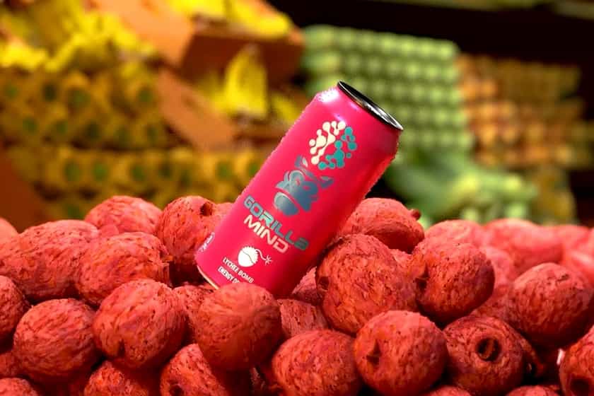 Lychee Bomb Gorilla Mind Energy Drink