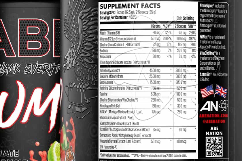 Applied Nutrition Abe Pump Us Version Label