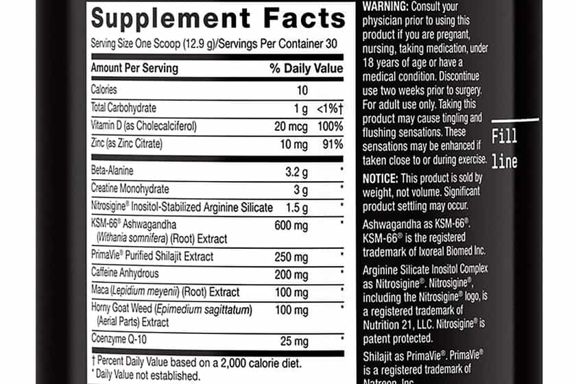Gncx Innovations Test Pre Workout Label