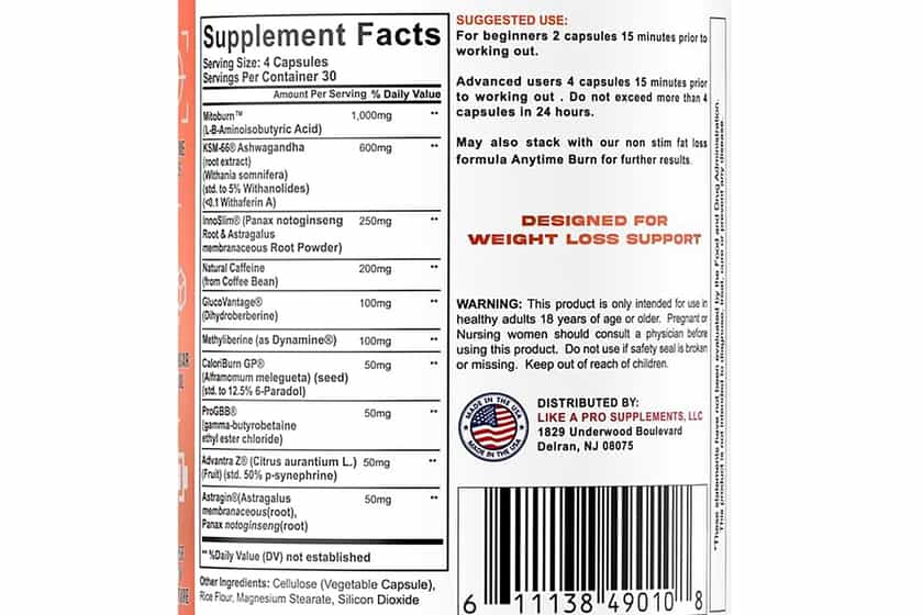 Like A Pro Burn Away V3 Label