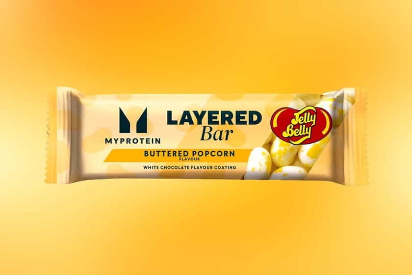 Myprotein Jelly Belly Buttered Popcorn Layered Protein Bar