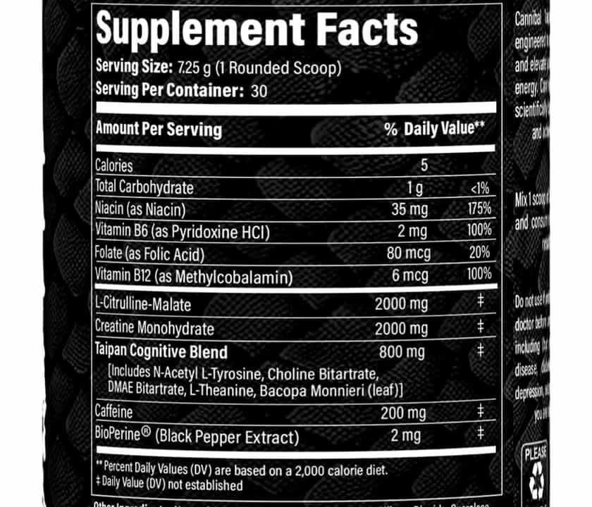 Chaos And Pain Cannibal Taipan Label