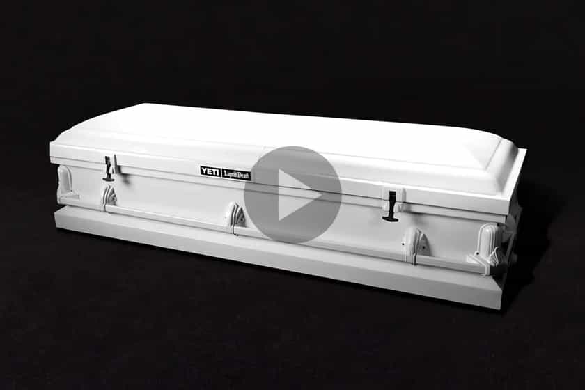 Liquid Death X Yeti Casket Cooler