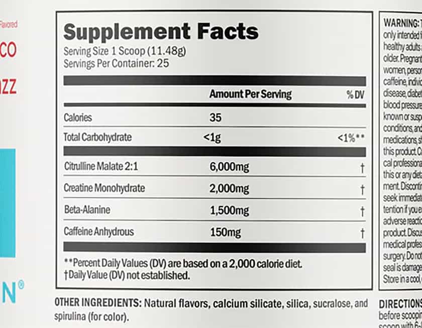 Oath Sport Pre Workout Label