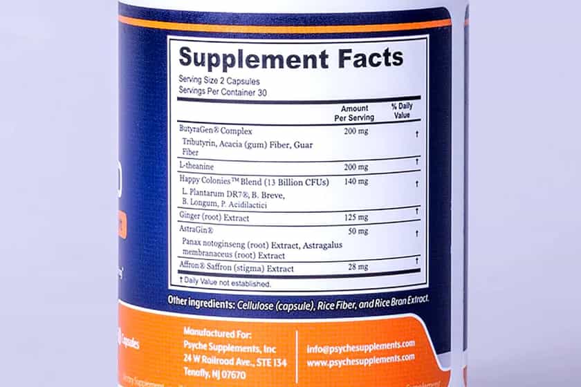 Psyche Supplements Mood Label