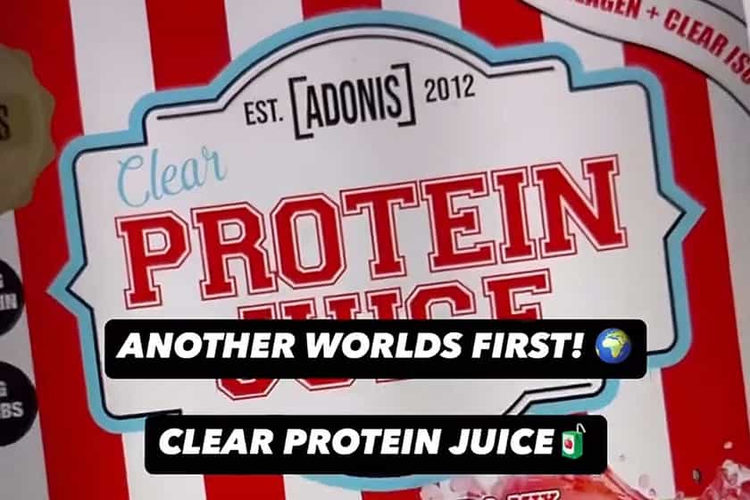 Adonis Teases Clear Protein Juice