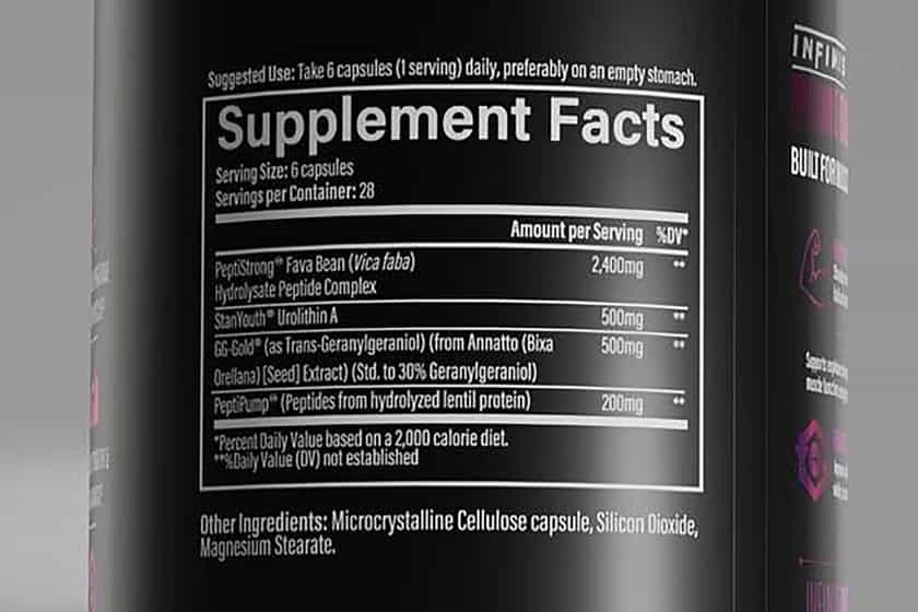 Infinis Nutrition Prime Builder Label