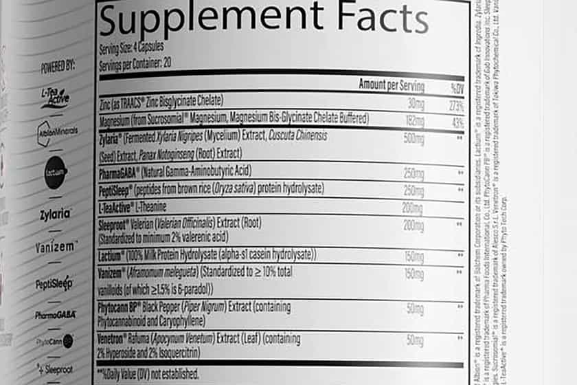 Infinis Nutrition Melatonin Free Sleep Label