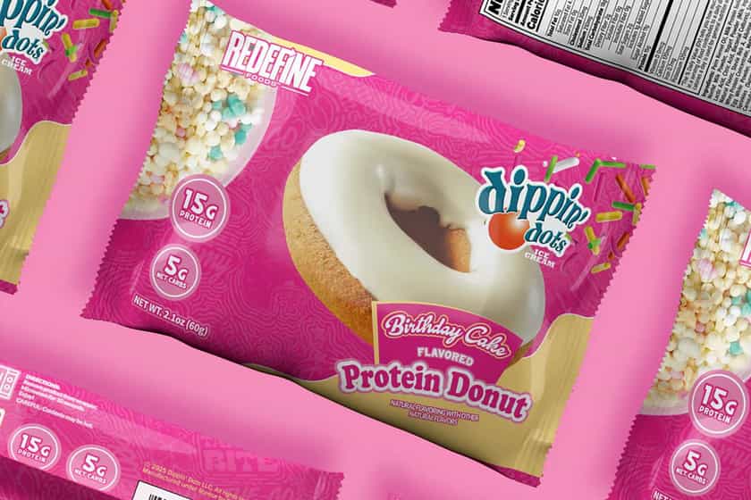 Redefine Dippin Dots Birthday Cake Protein Donut