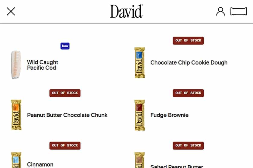 David Bars All Out Of Stock