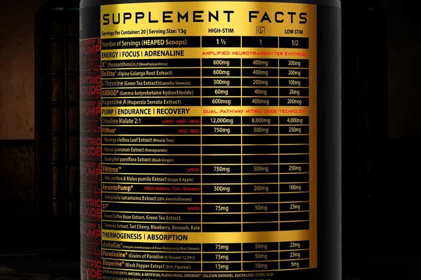Illegal Nutrition Premium Pre Workout V2 Label