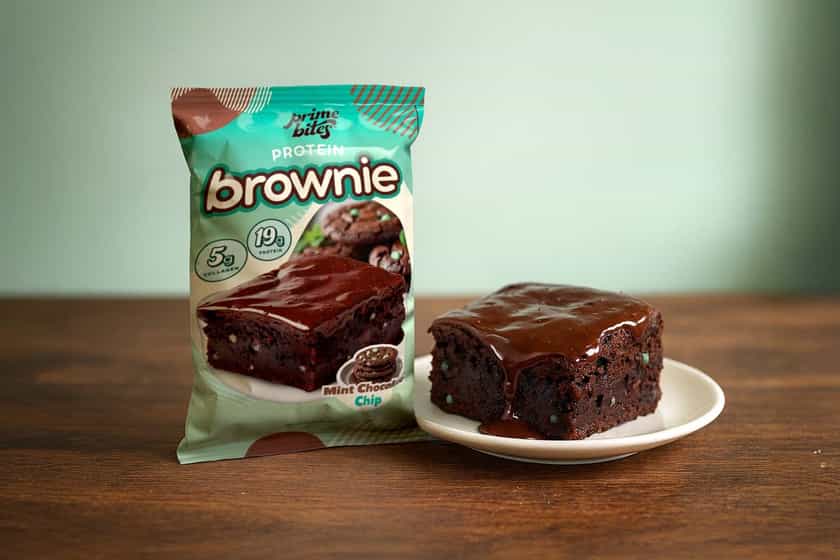 Mint Chocolate Chip Prime Bites Brownie