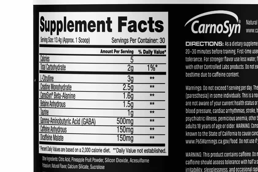 Controlled Labs White Wire Label