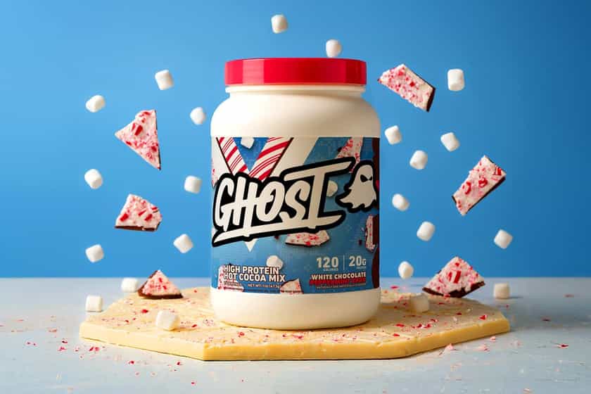 White Chocolate Peppermint Bark Ghost Hot Cocoa