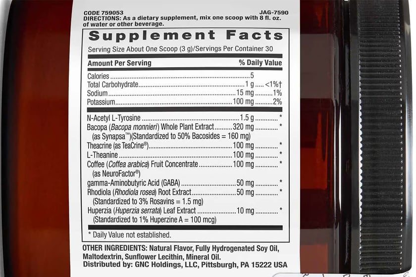 Beyond Raw Nootropic Label