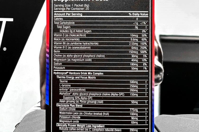 Hydroxycut Hardcore Ultra Shred Featuring Enfinity Label