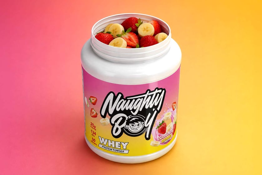 Naughty Boy Strawberry Banana Whey Protein Powder
