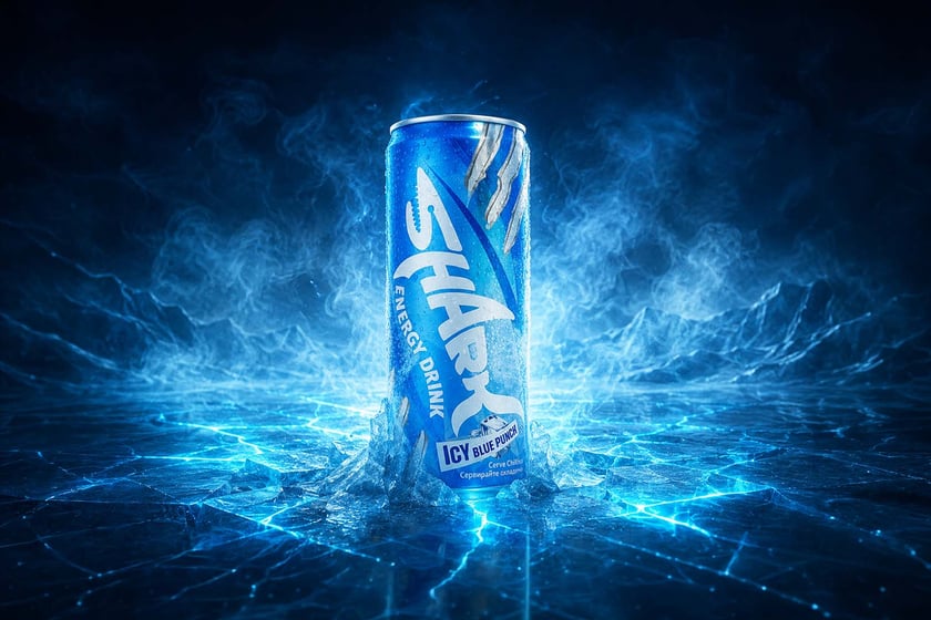 Icy Blue Punch Shark Energy Drink
