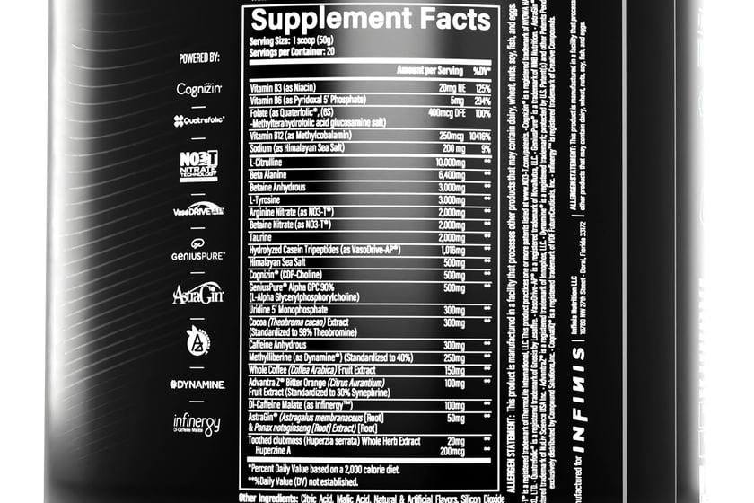 Infinis Nutrition Infinite Pre Label