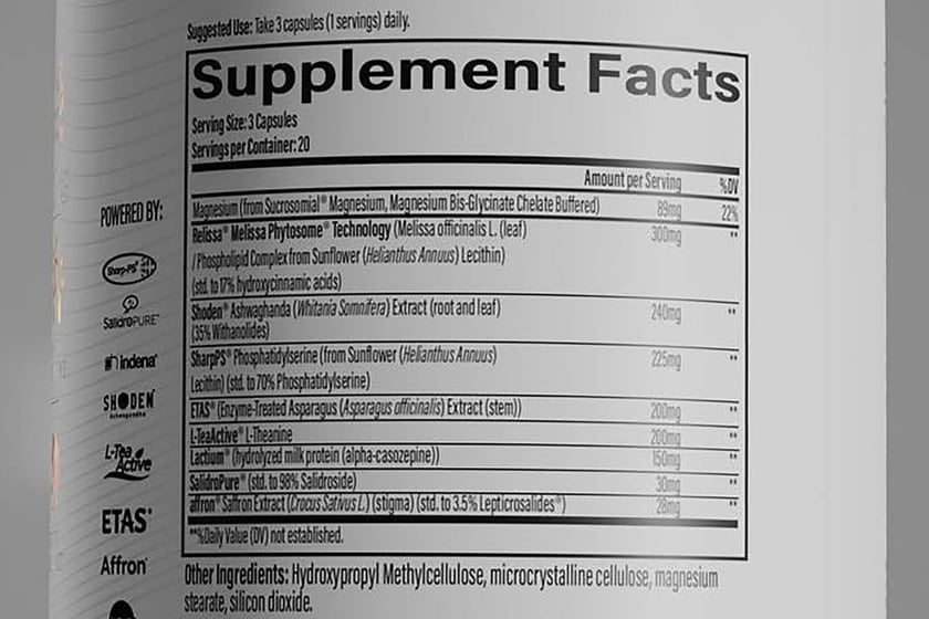 Infinis Nutrition Cortisol Label