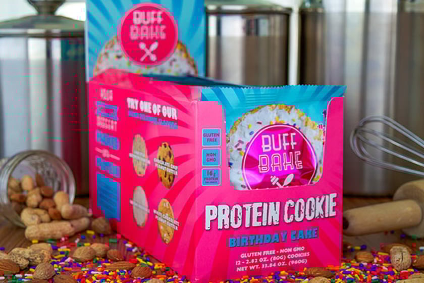 birthday cake protein cookie