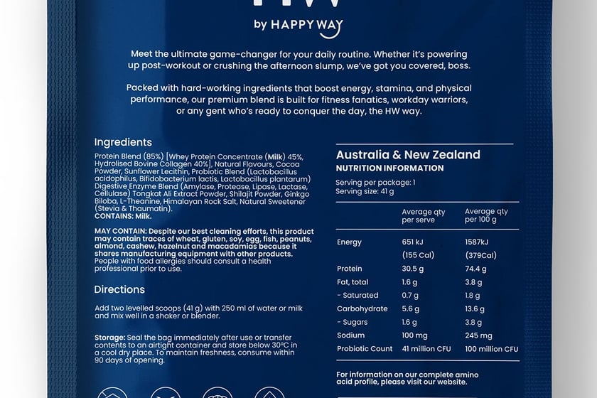 Happy Way Premium Protein Label