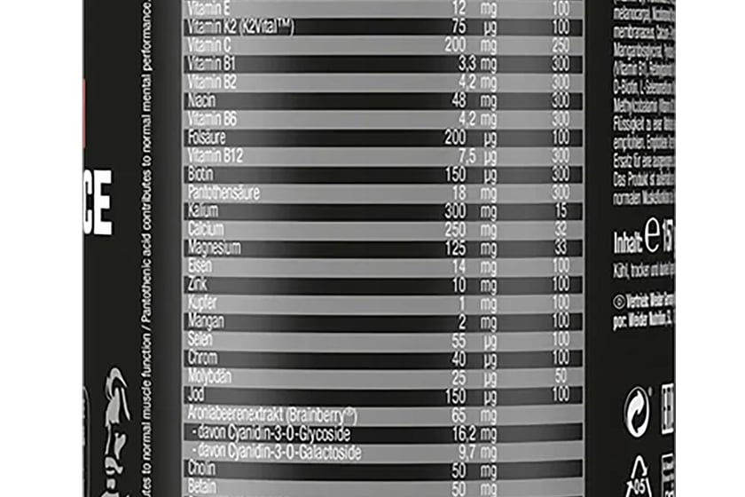 Weider Premium Performance Stack Label