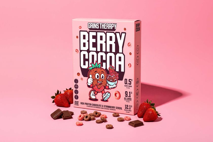 Gains Therapy Berry Cocoa Protein Cereal