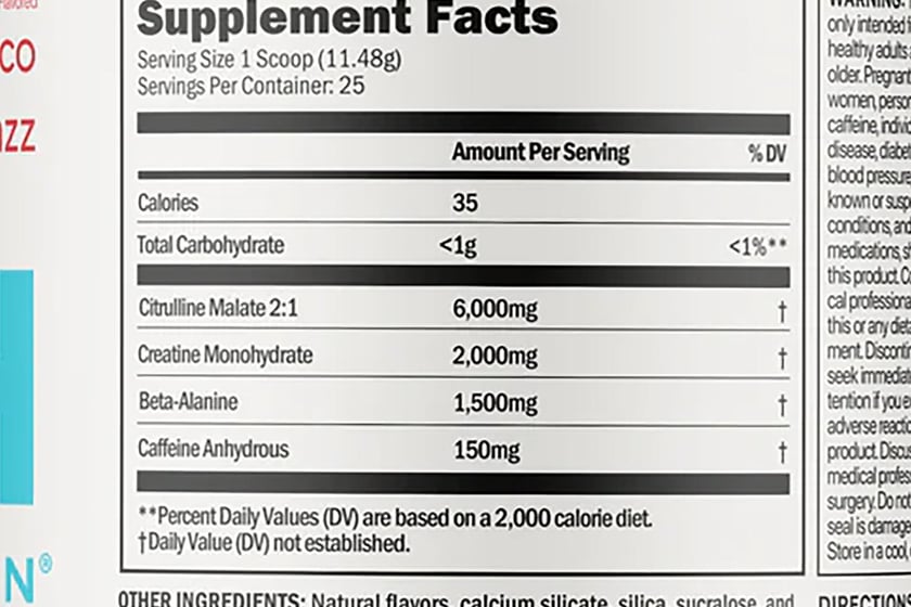 Oath Sport Pre Workout Label