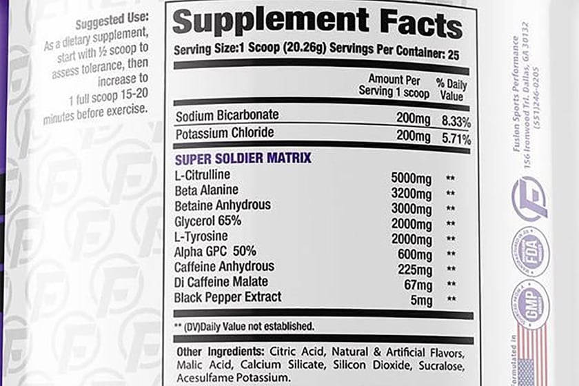 Fusion Sports Performance Super Soldier V2 Label
