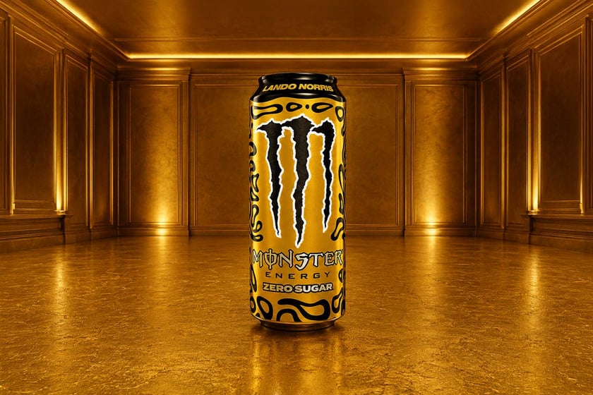 Gold Lando Norris Monster Energy Drink