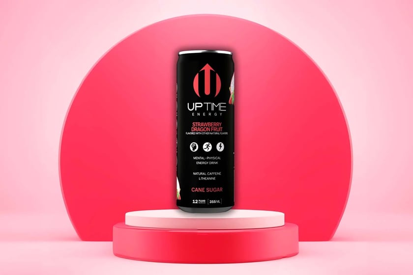 Strawberry Dragonfruit Cane Sugar Uptime Energy Drink