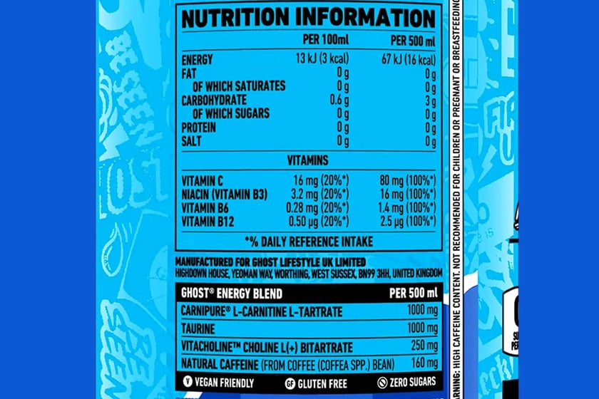 Ghost Energy Drink Label Uk