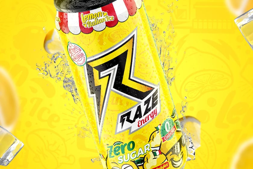 Lemon Italian Ice Raze Energy Drink