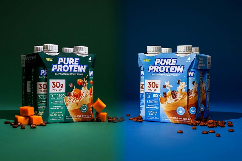 Caramel Macchiato And Vanilla Latte Pure Protein Shake
