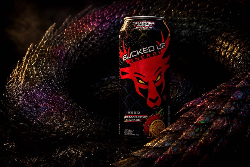 Dragon Fruit Lemonade Bucked Up Energy Drink