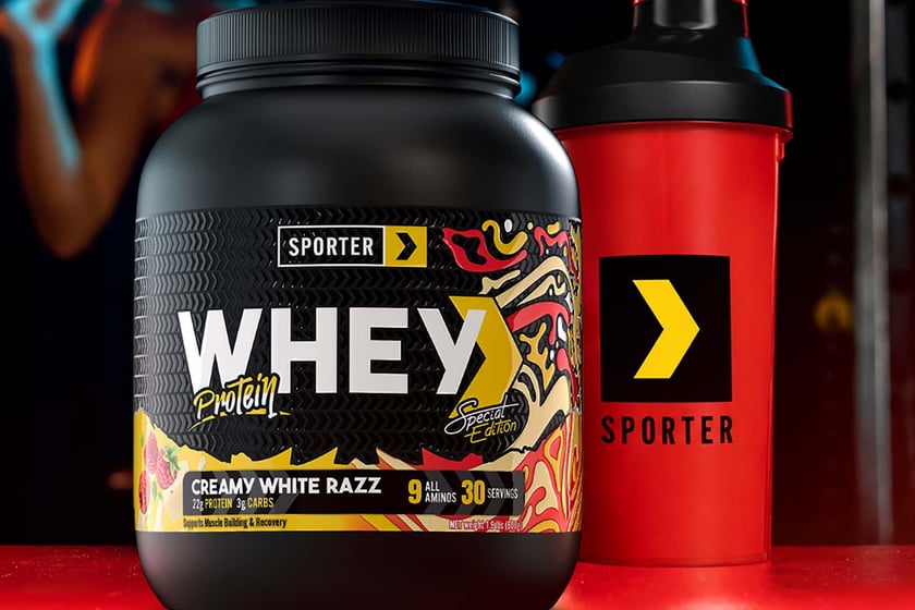 Sporter Creamy White Razz Whey Protein