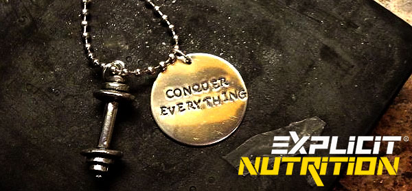Explicit Nutrition conquer everything handmade necklace