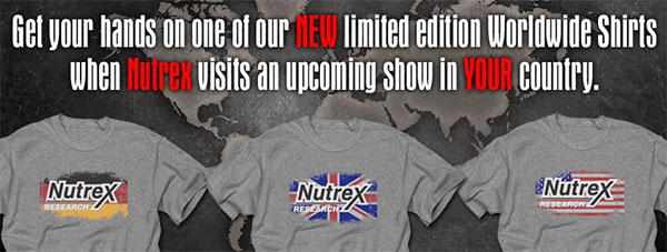 Limited edition Nutrex worldwide tees Limited edition Nutrex worldwide tees