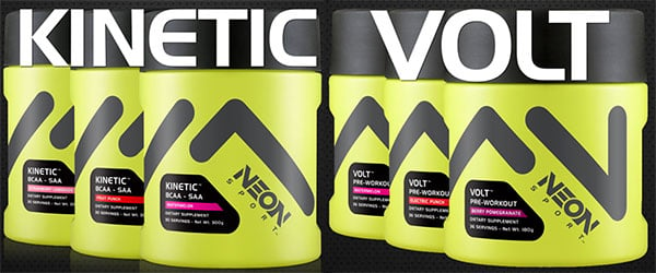 Neon Sport reveal two of their four supplements Kinetic and Volt