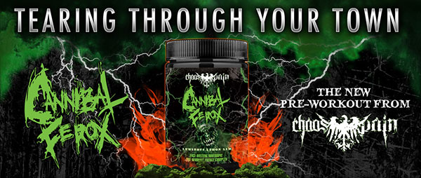 Facts panel reveal of Chaos & Pain's pre-workout Cannibal Ferox